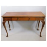 A mahogany hall table with drawer & cabriole legs,