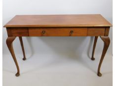 A mahogany hall table with drawer & cabriole legs,