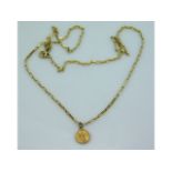 A 9ct gold chain & St. Christopher pendant, 15.75i