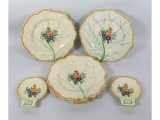 Eight pieces of Booths Montpelier pattern A2504 decorative floral dessert ware