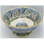 A large 19thC. continental porcelain punch bowl de