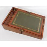 A compact 19thC. walnut writing slope with mixed sundry contents 11.75in wide x 8.5in deep x 5.75in