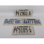 Four Nigerian number plates including two police,