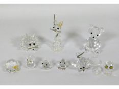 A small quantity of Swarovski crystal animals, all