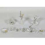 A small quantity of Swarovski crystal animals, all