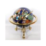 A large mineral globe, 17.5in diameter inclusive x
