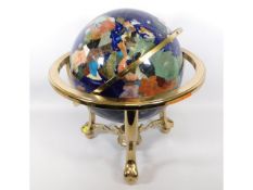 A large mineral globe, 17.5in diameter inclusive x