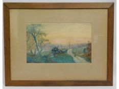 An early 20thC. watercolour of early evening lands