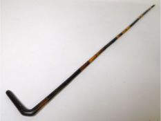 An antique segmented horn walking cane, 34.75in