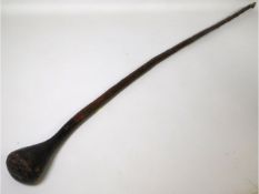 A 19thC. shillelagh walking stick, 46.625in