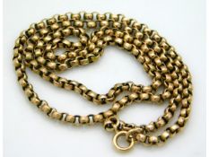 A yellow metal chain, tests electronically as 9ct