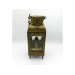 An early 20thC. brass footed lantern, 13.25in high