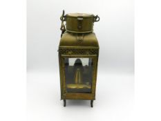 An early 20thC. brass footed lantern, 13.25in high