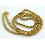 A 9ct gold rope chain, 18in long, 8.8g