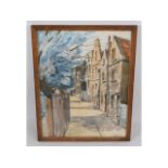 A framed watercolour of "The Strand on the Green, Chiswick, London" by William Davison, image size 1