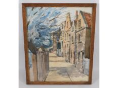 A framed watercolour of "The Strand on the Green, Chiswick, London" by William Davison, image size 1