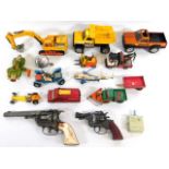 A quantity of vintage diecast toys & vehicles incl