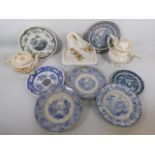 A quantity of mixed 19thC. & antique ceramics incl
