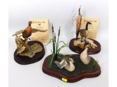 Three Border Fine Arts mounted groups of wild fowl