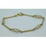 A 9ct gold bracelet with basket twist design, 3.4g