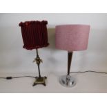 A pair of decorative modern lamps, 25.5in tall