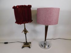 A pair of decorative modern lamps, 25.5in tall