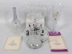 A quantity of commemorative glassware including Do