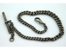 A hallmarked silver Albert chain, 28.2g