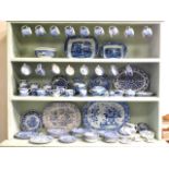 A large quantity of blue & white transfer ware inc