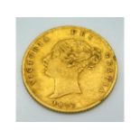 A Victorian, 1856 half gold sovereign, shield back