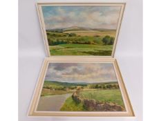 A pair of Walter Lambert Bell oil landscape painti