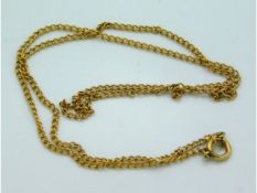 A 9ct gold chain, 16in long, 2.2g