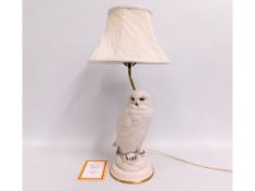 A decorative Franklin Mint Raymond Watson owl lamp