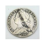 A 1746 George II silver Lima sixpence