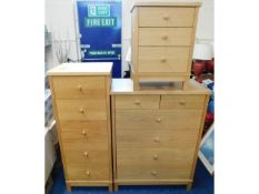 Three modern chests of drawers, tallboy 48.5in tal