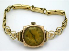 A ladies Genex wrist watch with 9ct gold Rolex Wat