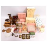 A quantity of mostly larger scale dolls house furn