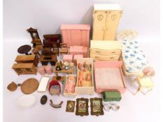 A quantity of mostly larger scale dolls house furn