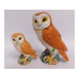 A Beswick Tawny Owl & one smaller, tallest 7.25in