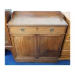 A 19thC. mahogany cupboard with drawer, 36in wide
