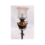 A Victorian rise & fall lamp, later converted to e