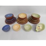 Thirty two pieces of Denby dinner & breakfast ware