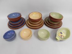 Thirty two pieces of Denby dinner & breakfast ware
