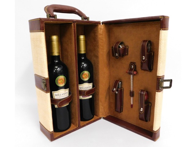 A cased twin bottle gift set of Millaman Estate Cabernet Sauvignon red wine