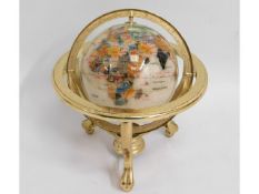 A small mineral globe, 10in high x 9in wide