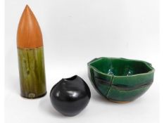 Three New Zealand studio pottery items including t