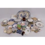 Two nursery ware plates, a Wedgwood Jasperware box, a Royal Winton pixie ware jug & other ceramics