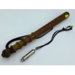 A vintage police baton & Acme City whistle