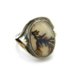 An Anthony Hawksley, London silver ring set with m