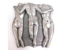 A figurative "Three Graces" style wall plaque, 11i